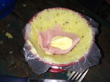 Bomba de Papas con Jamón y queso