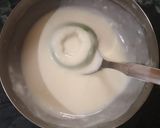 A picture of step 6 of California apple rings with traditional Indian sweet rabri dip.