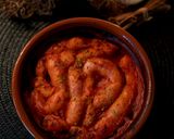 Foto del paso 5 de la receta: Intestinos zombie (Salchichas con tomate, cebolla y pimiento) - Adviento Halloween