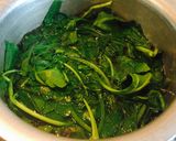 A picture of step 1 of Masala bhutta in creamy spinach.