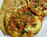 A picture of step 7 of Huevos Rancheros.