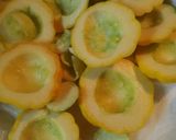 A picture of step 7 of Cheesy Sausage stuffed in Pattypan Squash.
