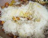 A picture of step 3 of South Indian rice thakali.