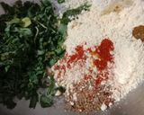 A picture of step 1 of Methi green garlic bhajiya.