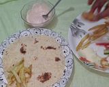 A picture of step 2 of Nuggets wrap (3 layer).
