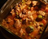عکس مرحله 1 از دستور خوراک مرغ و سبزیجات ماکروفری سریع 🥘🍗