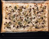 (Veganer) Pilz-Artischocken Flammkuchen Rezeptschritt 6 Foto