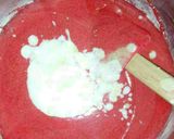 A picture of step 9 of Red velvet bundt fruit cake.