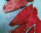 A picture of step 1 of Beetroot Hummus Breakfast Toast.