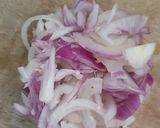 A picture of step 1 of Poha onion triangle samosa.