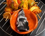 A picture of step 8 of Paneer shashlik tikka.