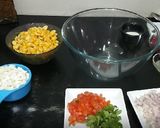 A picture of step 2 of Corn Paneer Salad.