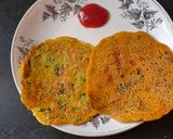 A picture of step 5 of Water Spinach Chilla.