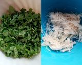 A picture of step 1 of Muli (radish) Paratha, with new style.