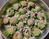 A picture of step 2 of Bitter Gourd with Minced Fish.