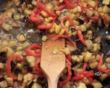 Pas rețetă Paste (Fregula) cu vinete și ardei 4 fotografie