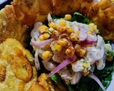 Foto del paso 4 de la receta: CEVICHE🐬Peruano en Cama de Espinacas🍃y Maíz🌽...!