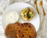 A picture of step 5 of SINGHADA PARANTHA 😋 Black Pepper Potato Sabji With Cucumber Raita (Vrat / fast Special Thal).