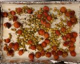 A picture of step 5 of Roasted Tofu with Chickpeas, Tomatoes and Tahini.