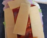 A picture of step 2 of My Ham,Cheese + Salad Sandwich with a kick 😍.