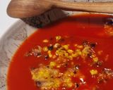 Zelleres paradicsomleves, sajtos, kukoricatallérokkal (vegán) recept fázis 7 fotója