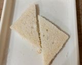 A picture of step 1 of Bread with cream and fruit 🍞🍎🧈.