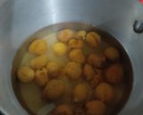 A picture of step 1 of Aloo bukharay ki chutney.