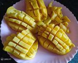 A picture of step 1 of Mango kheer.