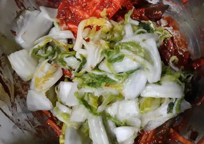 Langkah-langkah untuk membuat Cara membuat Fresh kimchi (Geotjeori) rumahan