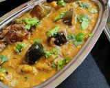 A picture of step 9 of Masala bengan with zeera Rice.