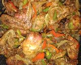 A picture of step 1 of Peppered chicken.