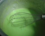 A picture of step 1 of Greenland(green melon custard).