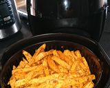 A picture of step 5 of Air Fried Coriander Chunky Sweet Potato Chips.