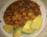 A picture of step 5 of Green banana stew.