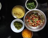 A picture of step 2 of Mango sev puri.