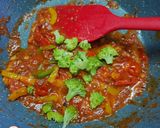 A picture of step 7 of Paneer steak with cherry tomato rice.