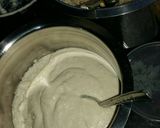 A picture of step 2 of Appe with sambar-chutney.