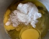 A picture of step 1 of Sevani or Turkish style Semolina Cake.