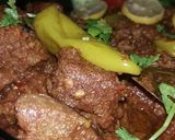 A picture of step 5 of Balochi Lagan Gosht💙💙💙💙.