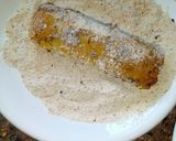 A picture of step 10 of Banana French toast roll ups with peanut sauce. #breakfastideas.