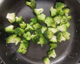 A picture of step 3 of Broccoli pasta in white garlic sauce.