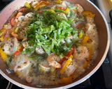 A picture of step 4 of Garlic Shrimp Stir-Fry with Peppers & Onions.