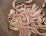 A picture of step 4 of Kerala style Nei choru (One pot meal ghee Rice).