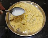 A picture of step 1 of Mohanthal Halwa.