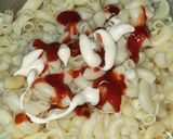 A picture of step 5 of Chifferi -continental dinner in my Desi videsi mix style.