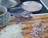 Foto del paso 2 de la receta Voladores rellenos de jamón con arroz meloso