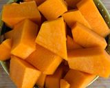 A picture of step 1 of Squash and red lentil soup - vegan.