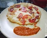 A picture of step 6 of Bread Uttapam and Milagai Podi (south indian chutney).