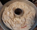 A picture of step 3 of Cheese Pie Soufflé in a Bundt Pan.