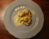 Foto del passaggio 15 della ricetta Paccheri ripieni di crema di formaggi e carciofi, con guanciale croccante